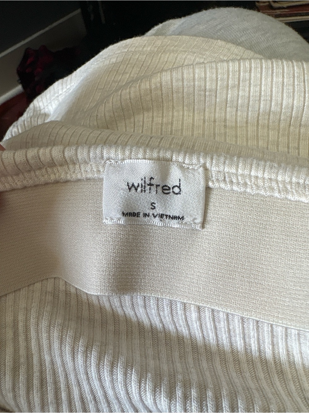 Wilfred Cream Ribbed Midi Skirt - Picture 3 of 5